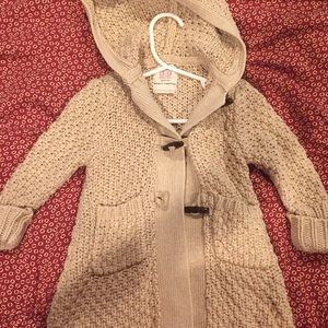 Knee length button up sweater